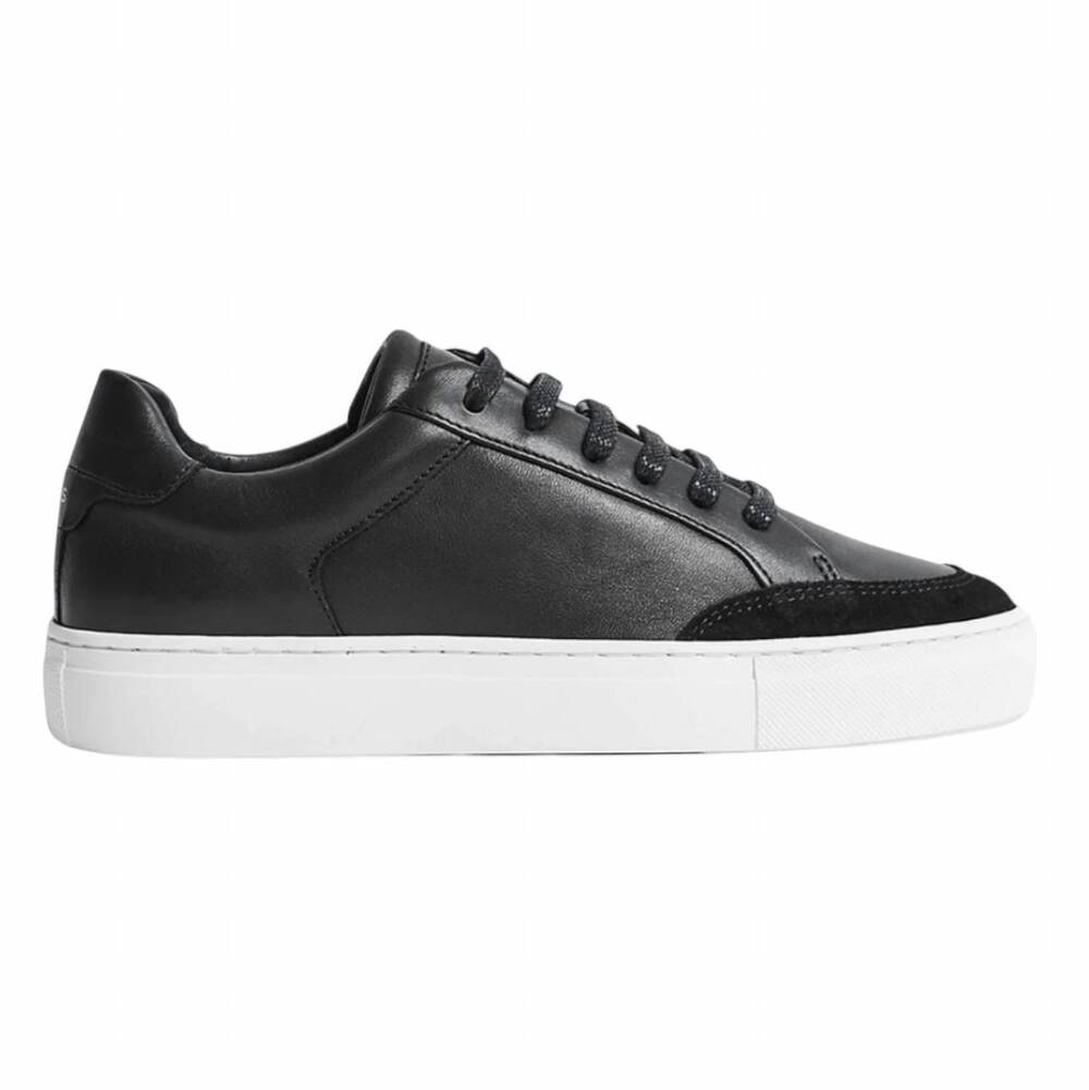 NEW REISS women’s ashley low top leather sneaker in black
